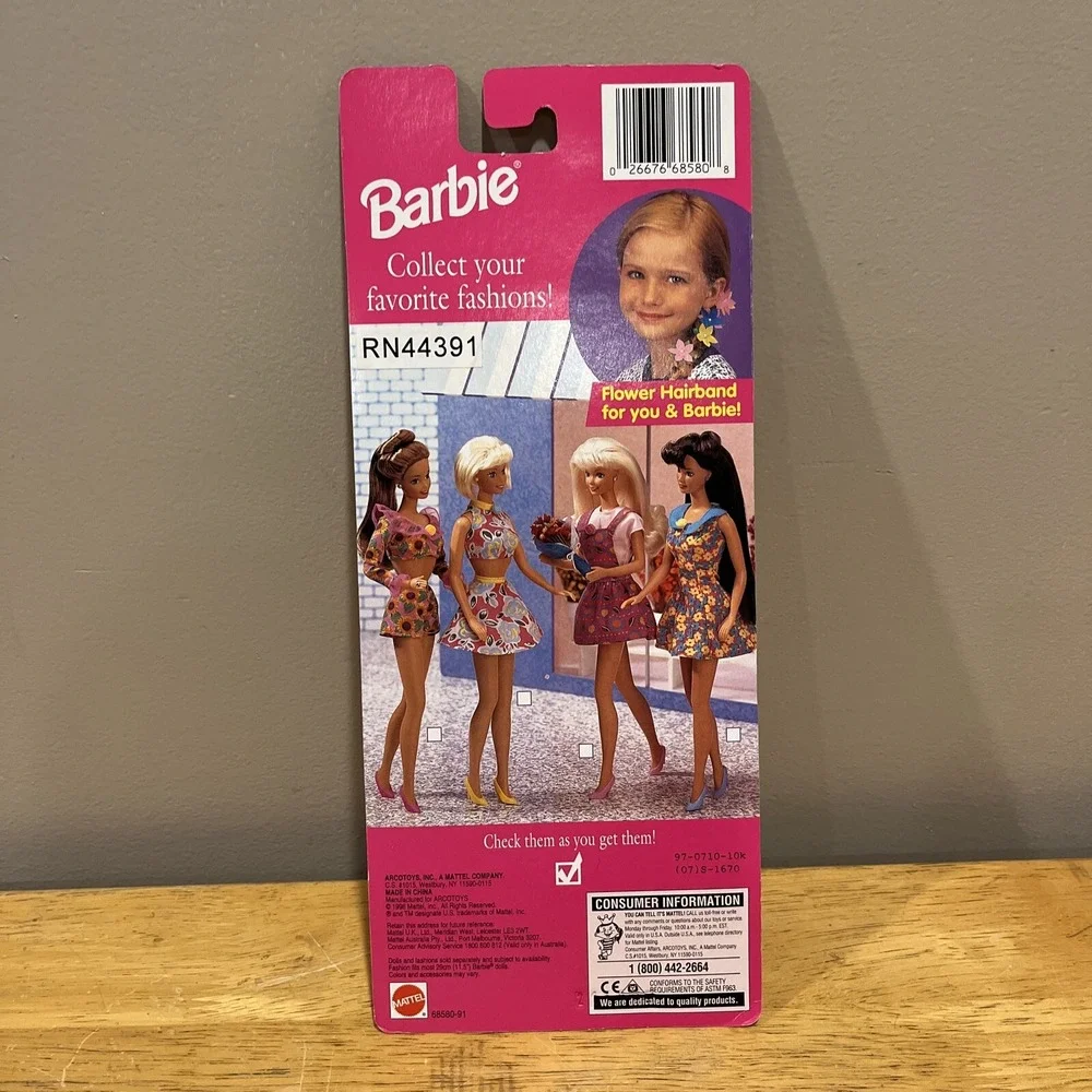 1996 Barbie‎ FLOWER PRETTY Fashions Neon Vintage Retro Mod NEW NIP NOS Pink